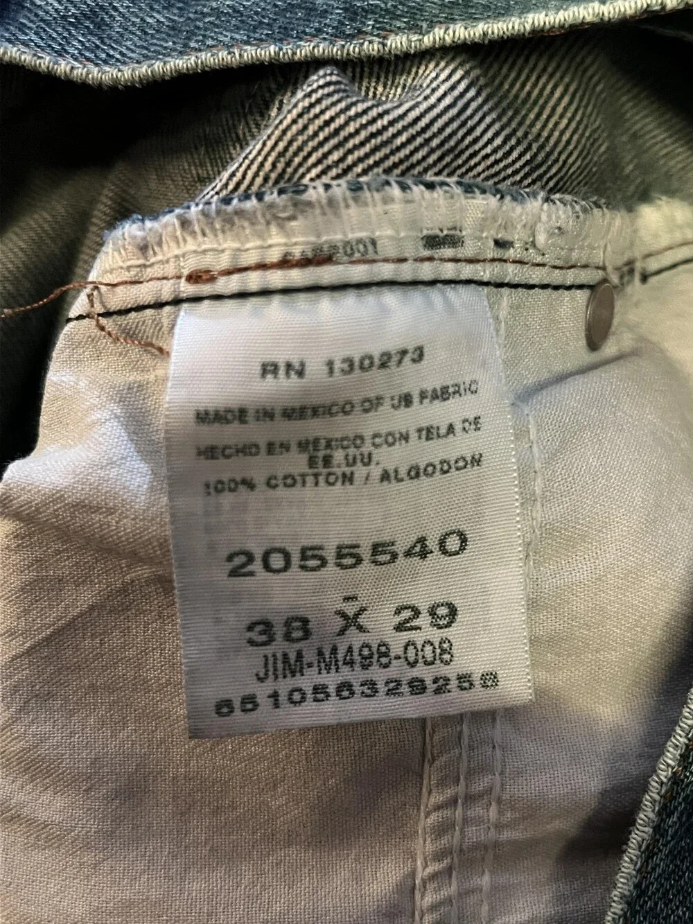 Lee Jeans Mens 38x29 Blue Relaxed Fit Denim Distressed Medium Wash 100% Cotton